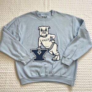 Yale University Bulldogs Sweatshirt Medium Adult Unisex Light Blue Crewneck